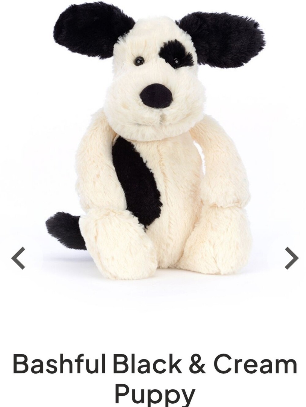 Jellycat Bashful Black And Cream Puppy